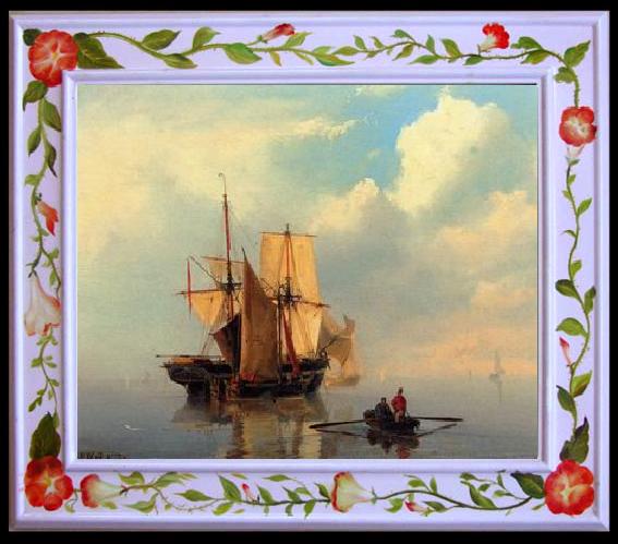 framed  unknow artist Seascape, boats, ships and warships. 120, Ta065